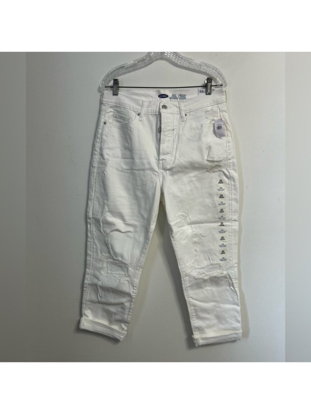 Old Navy White Sky-HI Straight Extra High Rise Ripped Jeans